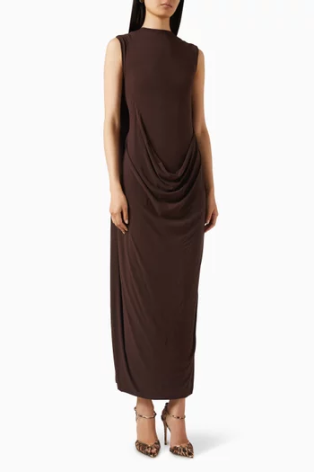 Draped Maxi Dress in Viscose Blend