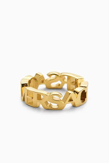 Logo Ring in Gold-tone Brass