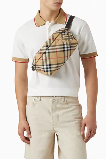 Equestrian Knight Belt Bag in Check Canvas