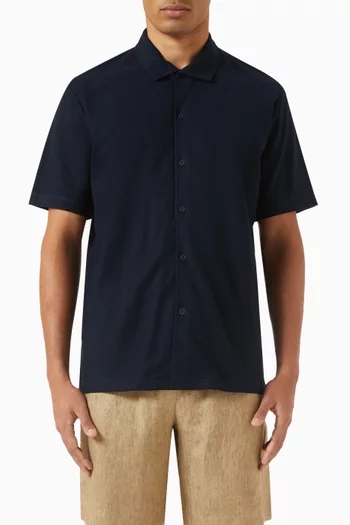 Textured Short-sleeve Shirt in Jersey