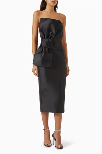 Divinity Bow Strapless Midi Dress