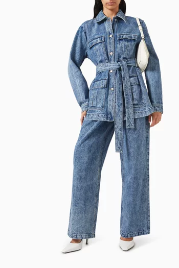 Prism Belted Jacket in Denim