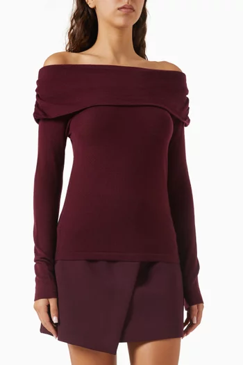 Maine Off-shoulder Top in Merino Wool