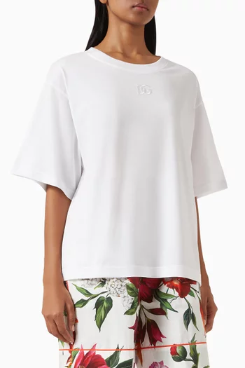 Embroidered Logo T-shirt in Cotton