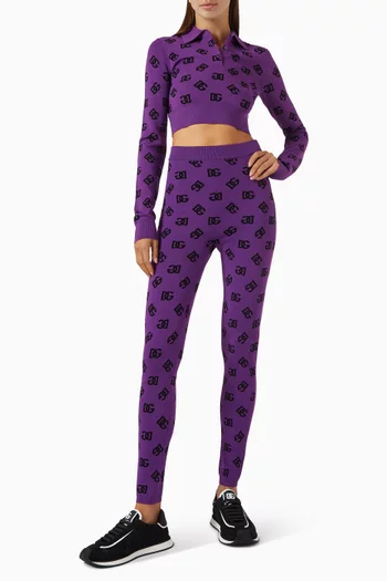 Monogram Leggings in Viscose Jacquard