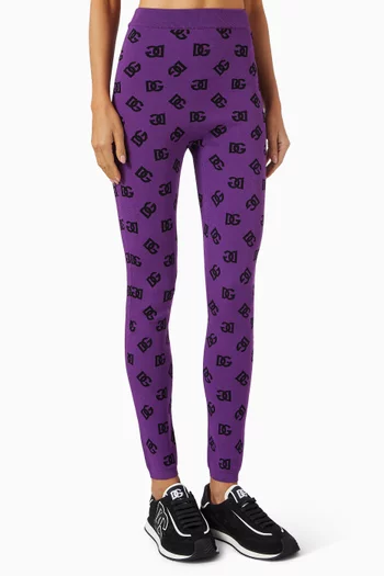 Monogram Leggings in Viscose Jacquard
