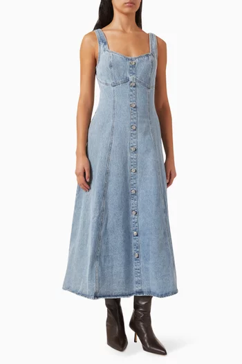 In a Daze Midi Dress in Denim