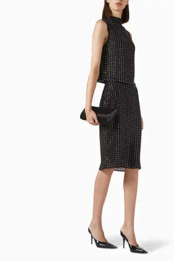 Stardust Embellished Skirt in Mesh