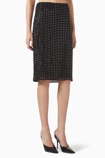 Stardust Embellished Skirt in Mesh
