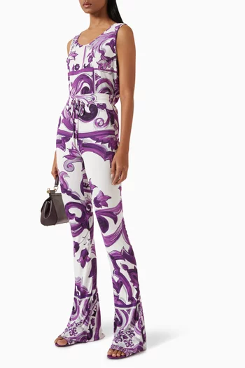 Majolica-print Pants in Viscose