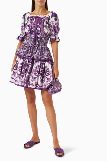 Majolica-print Top in Poplin