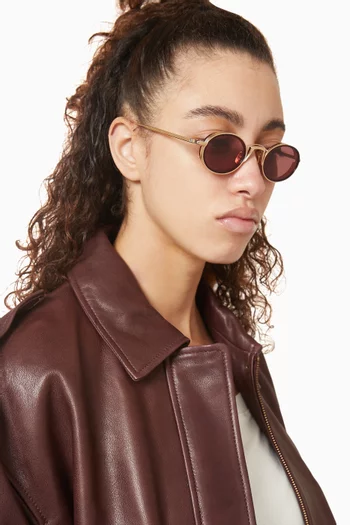 Varda Oval Sunglasses in Titanium