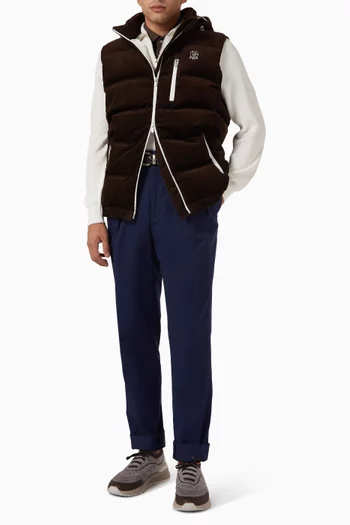 Pleated Pants in Gabardine