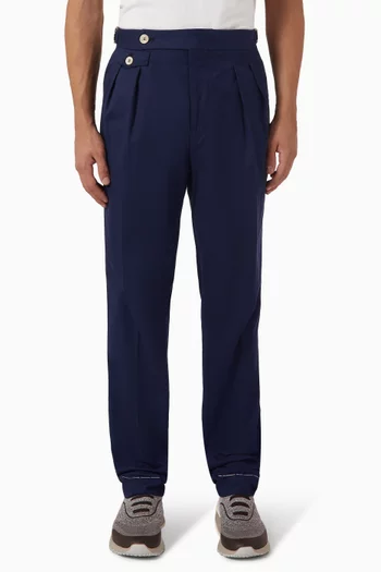 Pleated Pants in Gabardine