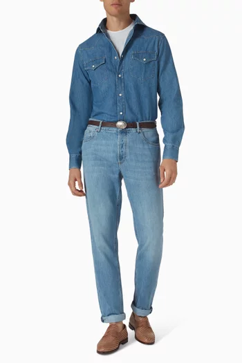 Faux-layering T-shirt in Cotton