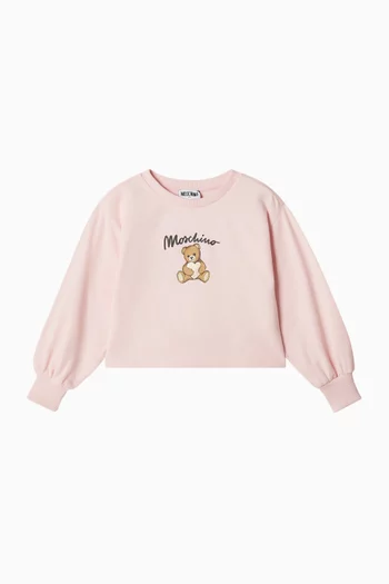 Teddy Heart Logo Sweatshirt in Cotton