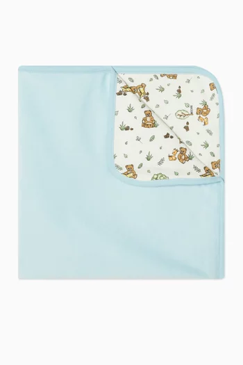 Teddy Bear Baby Blanket in Cotton