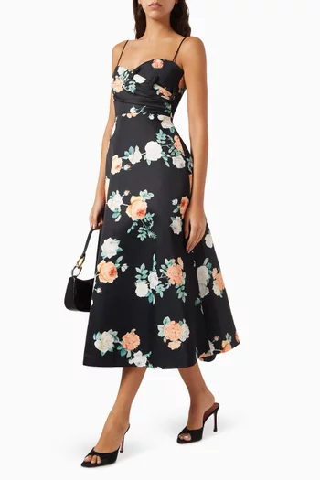 Bo Midi Dress in Satin