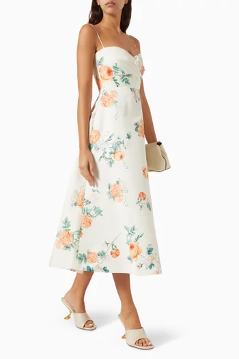 Bo Midi Dress in Satin