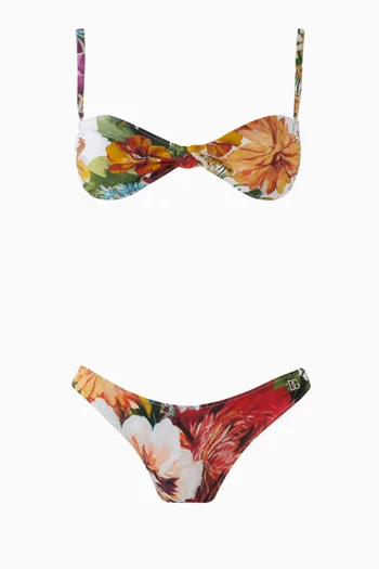 Floral-print DG Bikini Set