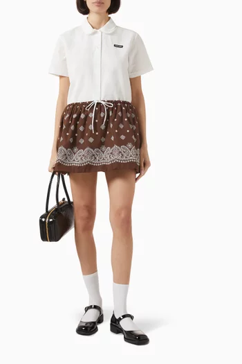 Slubbed Embroidered Shirt in Cotton-poplin