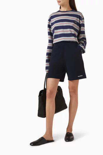 Oversized Striped T-shirt in Cotton Jersey