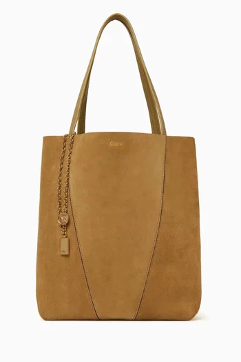 Medium Spin Tote Bag in Suede