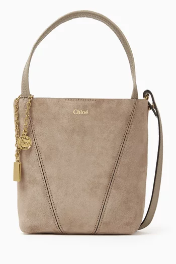 Small Spin Tote Bag in Suede