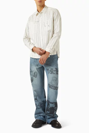 قميص ميندينج مخطط قطن