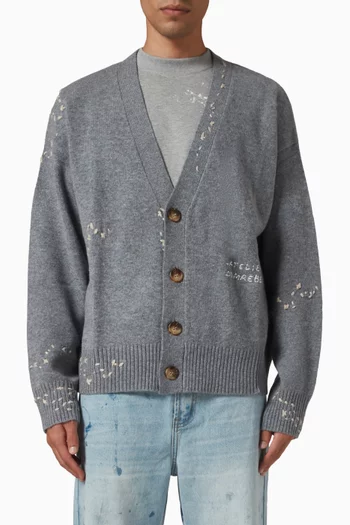 Office Cardigan in Wool-blend Knit