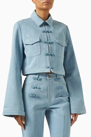 Bambi Knot-detail Jacket in Denim