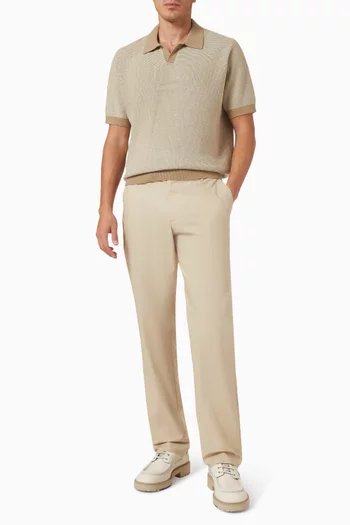 Johnny-collar Sweater in Cotton Blend