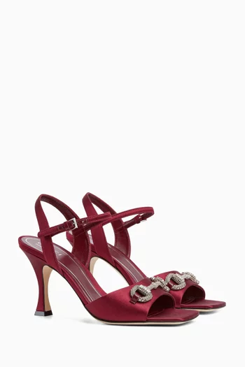 85 Crystal-embellished Horsebit Sandals in Satin