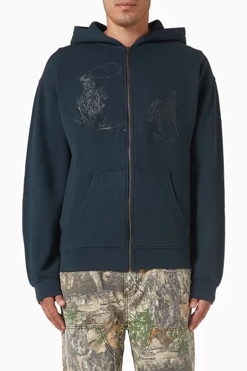 Into The Distance Zip Up Hoodie in Cotton