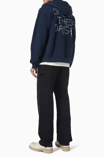 Barbed Zip Up Hoodie in Cotton