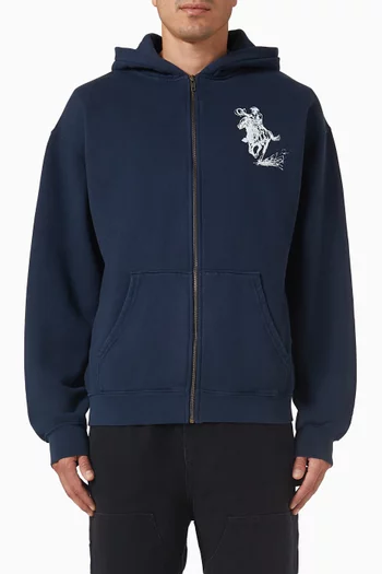 Barbed Zip Up Hoodie in Cotton