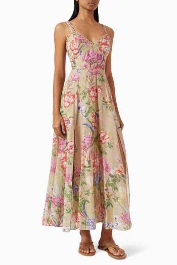 Iraso Floral-print Dress in Cotton Blend