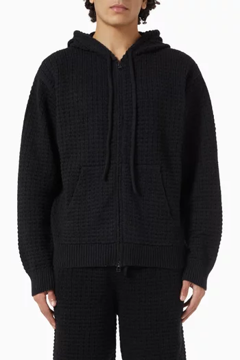 Nora Lite Check Zip Hoodie in Cotton