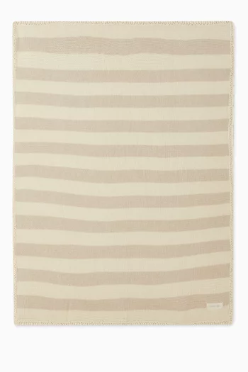 Scallop Stripe Knit Blanket
