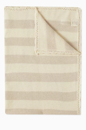 Scallop Stripe Knit Blanket