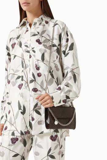 Mini Falabella Wallet Crossbody Bag in Snake-printed Shaggy Eco Leather