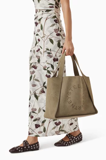 Stella Logo Tote Bag in Alter Suede