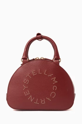 حقيبة بيد علوية وشعار الماركة مرصع بحلي جلد ألتر مات