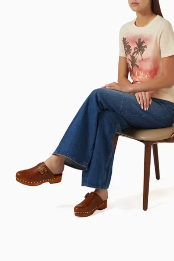 Jeannette 40 Clog Mules in Calfskin
