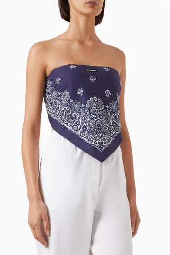 Printed Bandana Top in Poplin