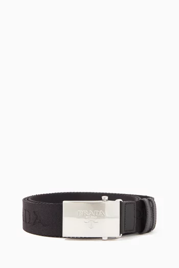 Logo-buckle Belt in Cotton