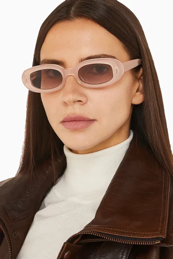 Basset Circular Sunglasses in Acetate