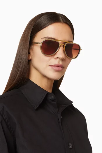 Commander Aviator Sunglasses in Beta Titanium