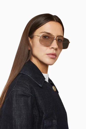 Jagger Aviator Sunglasses in Beta Titanium