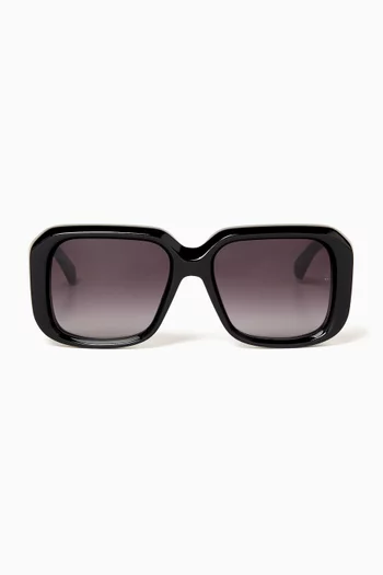 Pat Rectangular Sunglasses in Acetate